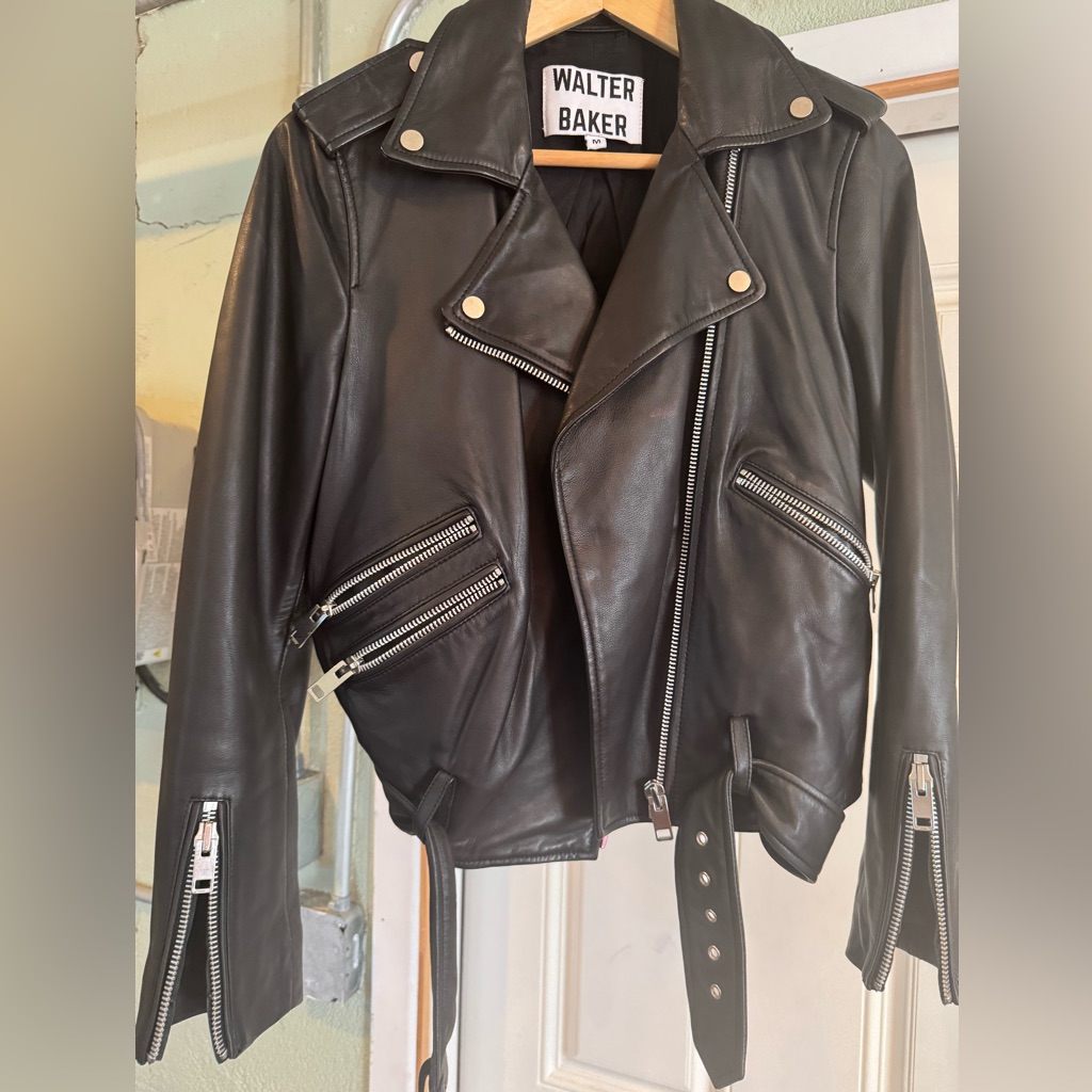 Walter Baker Black Leather Biker Jacket